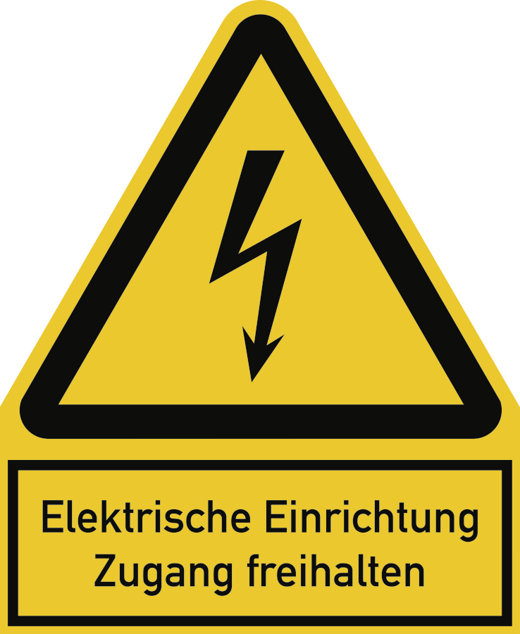 Elektrische Einrichtung Zugang freihalten, Kombischild, ISO 7010