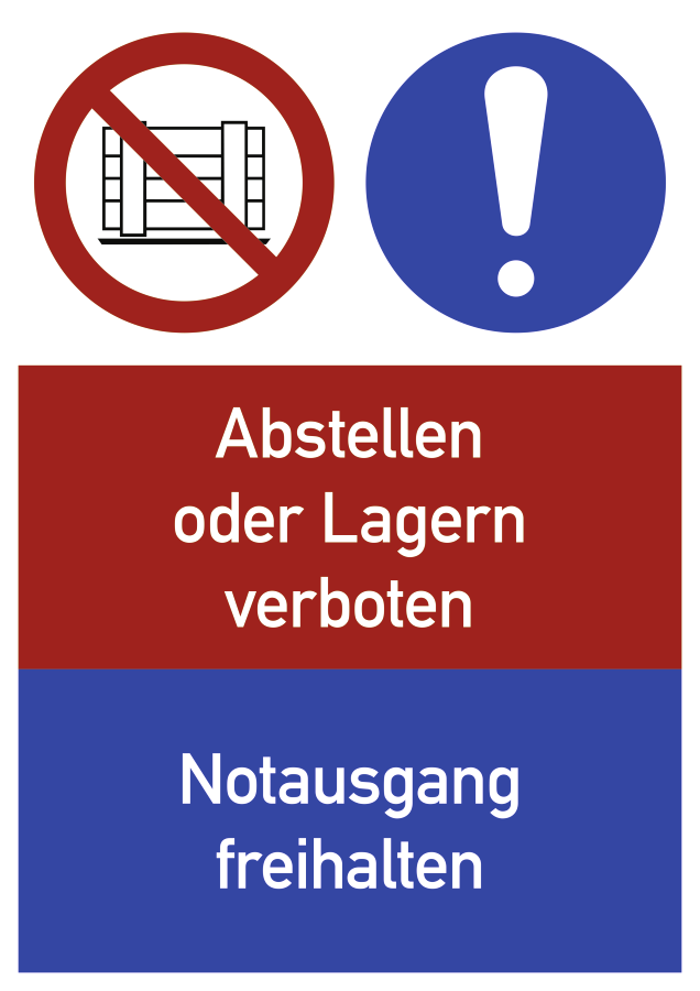 Notausgang freihalten, Hinweisschild, ISO 7010 P023, 210 × 297 mm, Folie