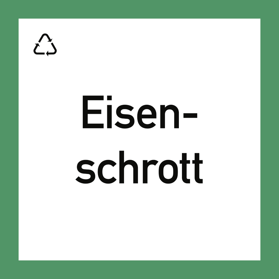 Wertstoffschild "Eisenschrott", Hinweisschild, 300 × 300 mm, Folie
