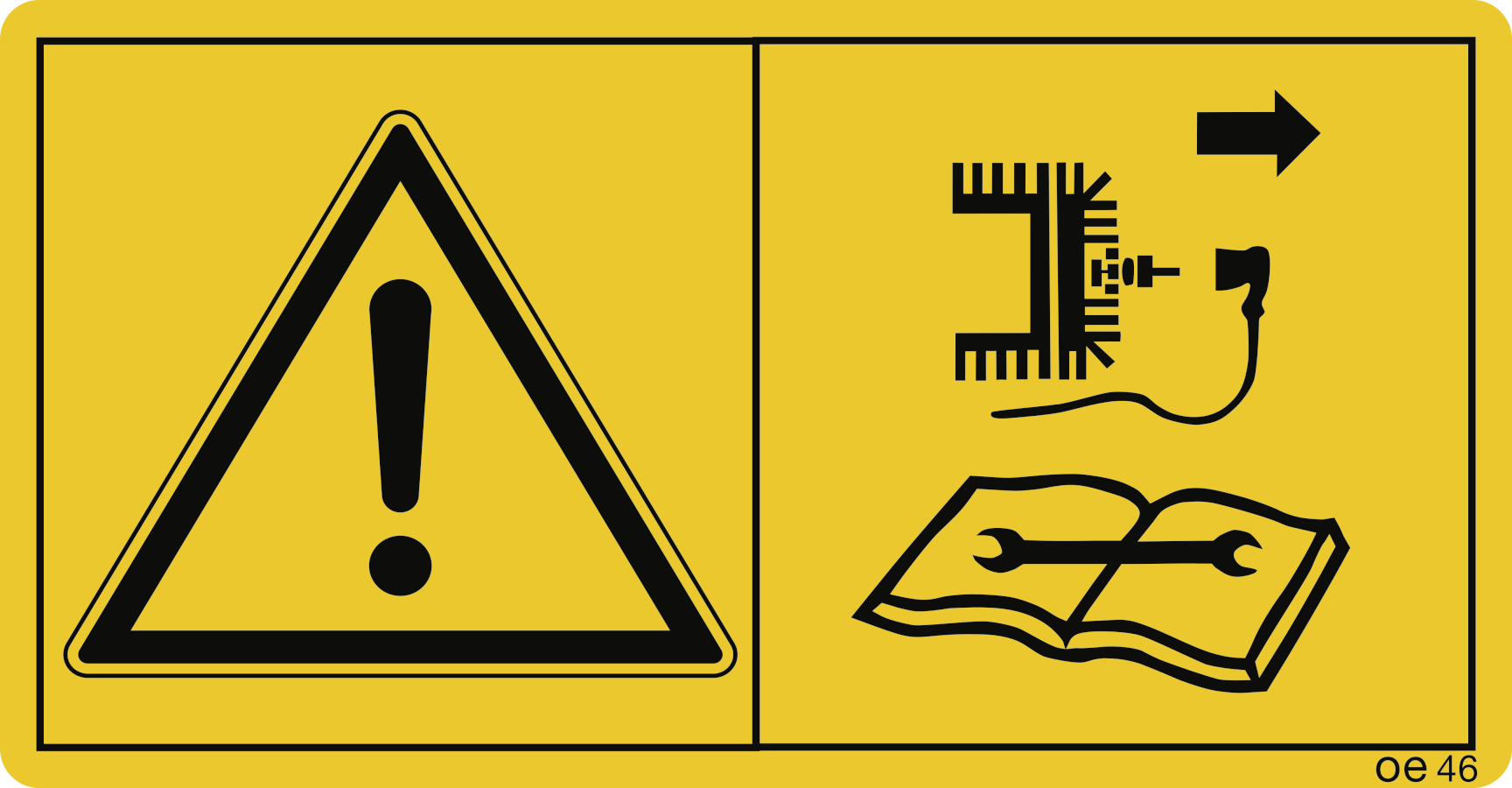 Vor Reparatur-, Wartungs- u. Reinigungsarbeiten ... (Querformat), Warnzeichen, ISO 11684, 168x88 mm, Folie, 2 Stück/Bogen