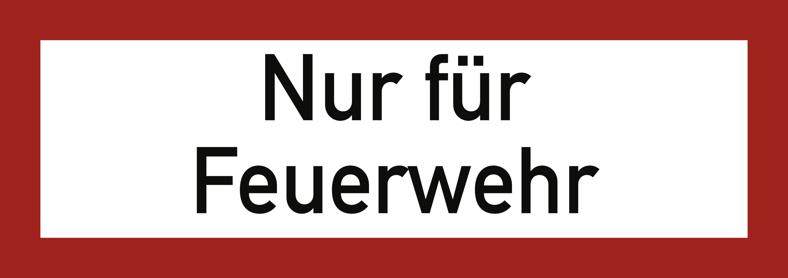 Nur für Feuerwehr, Brandschutzzeichen, DIN 4066
