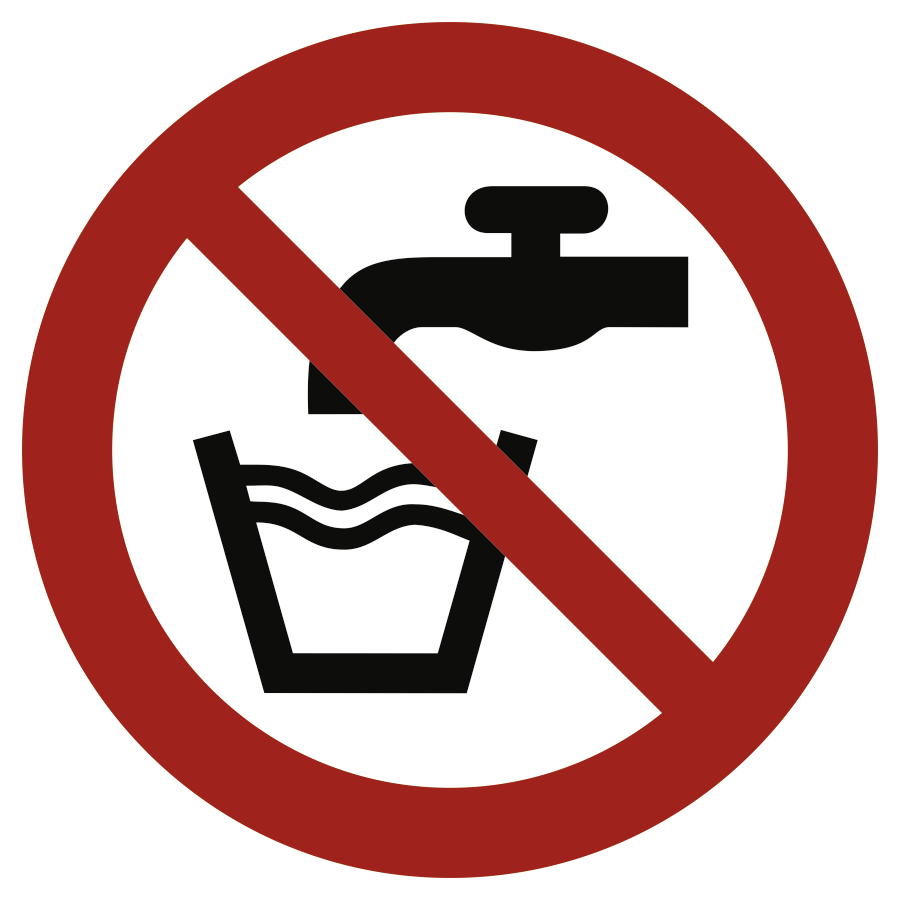 Kein Trinkwasser, Verbotszeichen, ISO 7010, nur Symbol