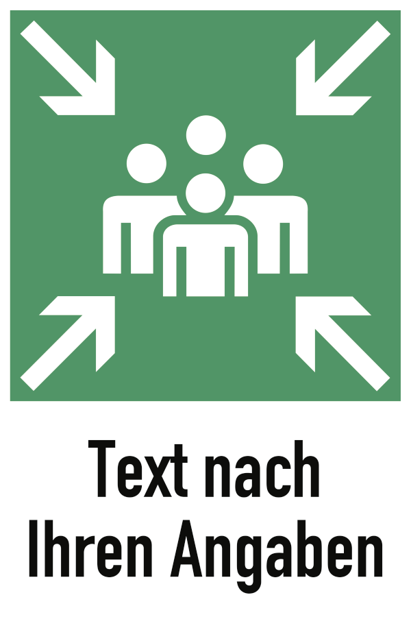 Sammelstelle mit Text nach Angabe, Hinweisschild, BGV A8