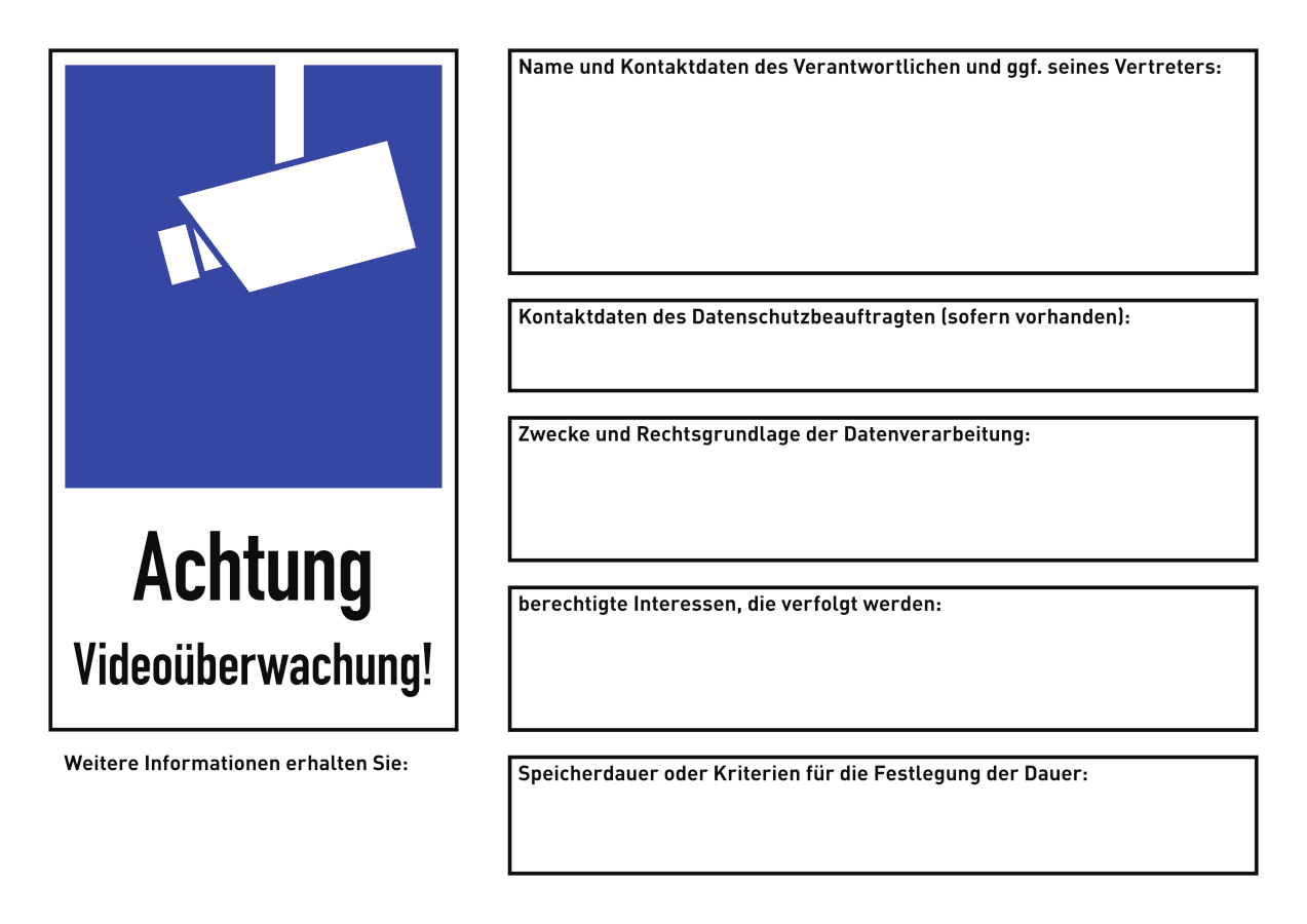 Hinweisschild nach DSGVO Art. 13, Hinweisschild, 21 × 29,7 cm, Alu