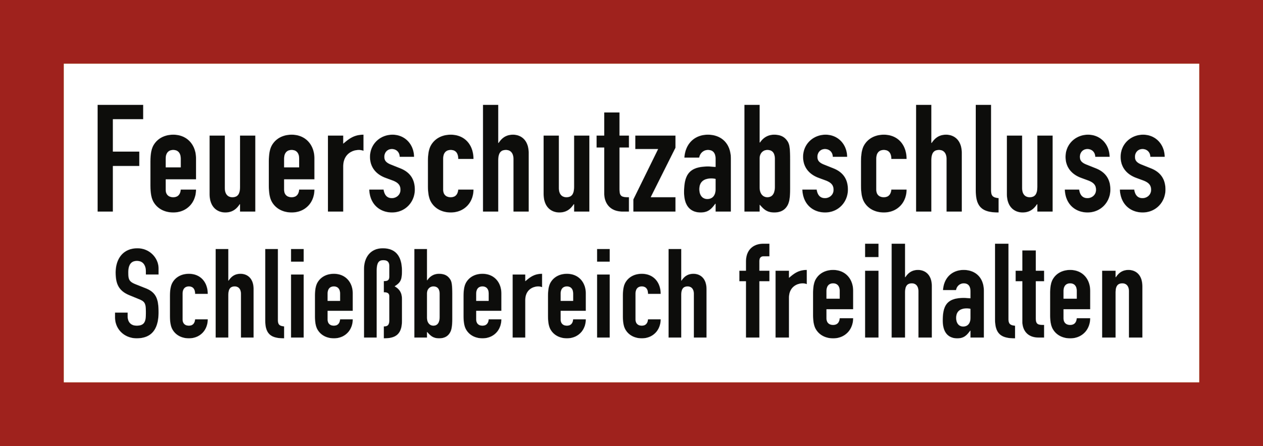 Feuerschutzabschluss Schließbereich freihalten, Brandschutzzeichen, DIN 4066