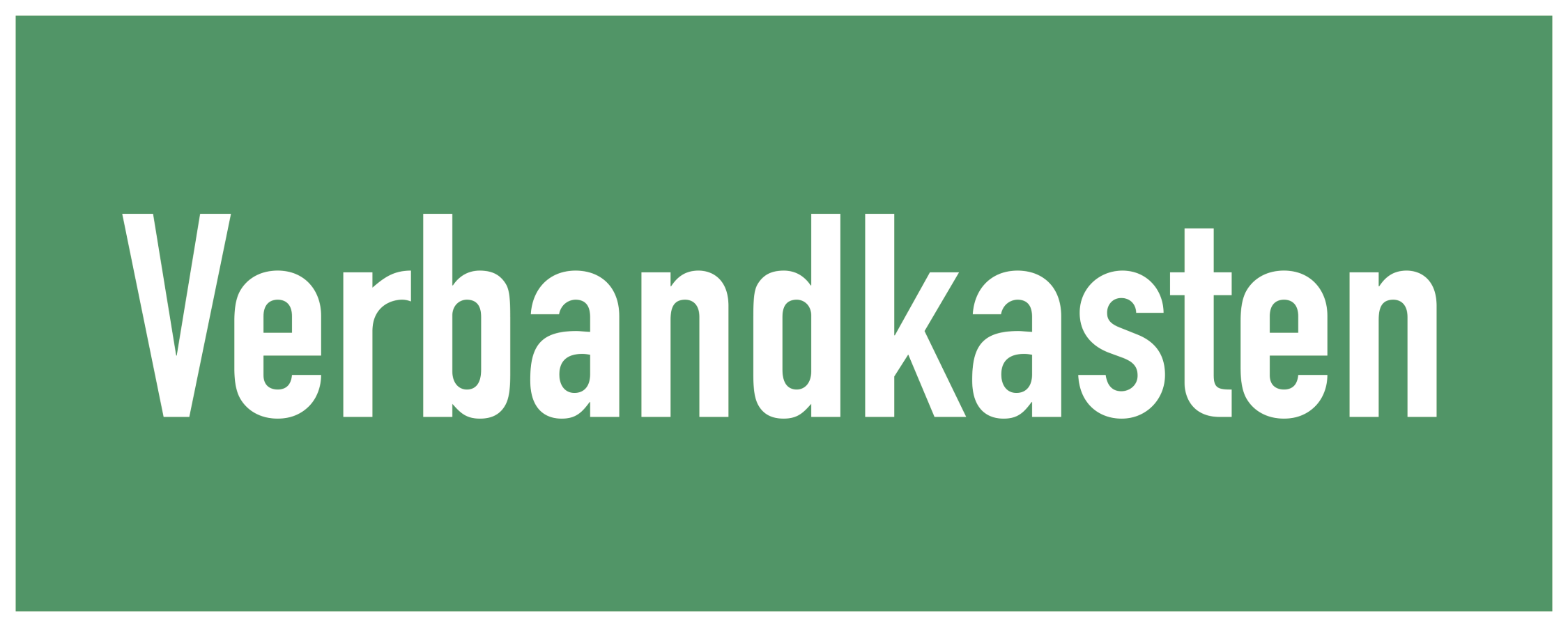 Verbandkasten, Rettungszeichen, 100 x 250 mm, Folie selbstklebend