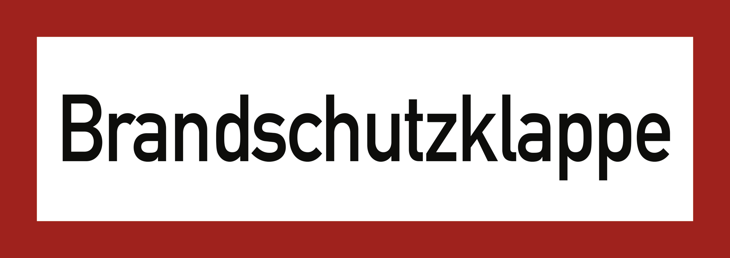 Brandschutzklappe, Brandschutzzeichen, DIN 4066, 297x105 mm, Folie, Stück