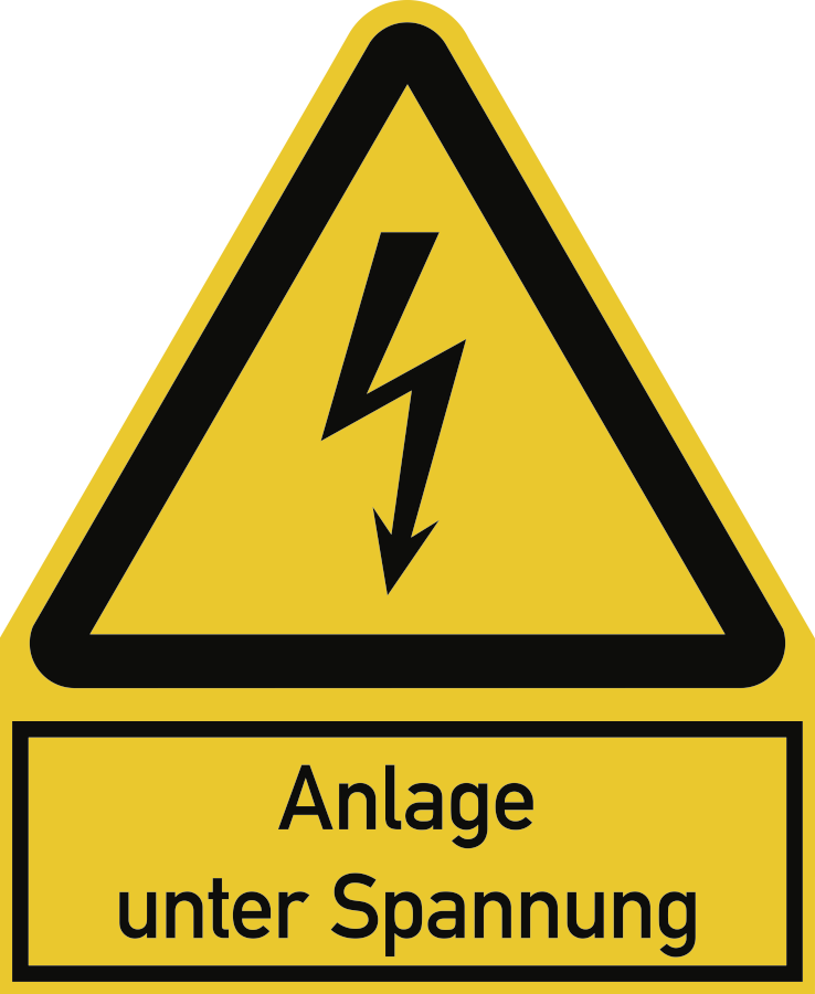 Anlage unter Spannung, Kombischild, ISO 7010