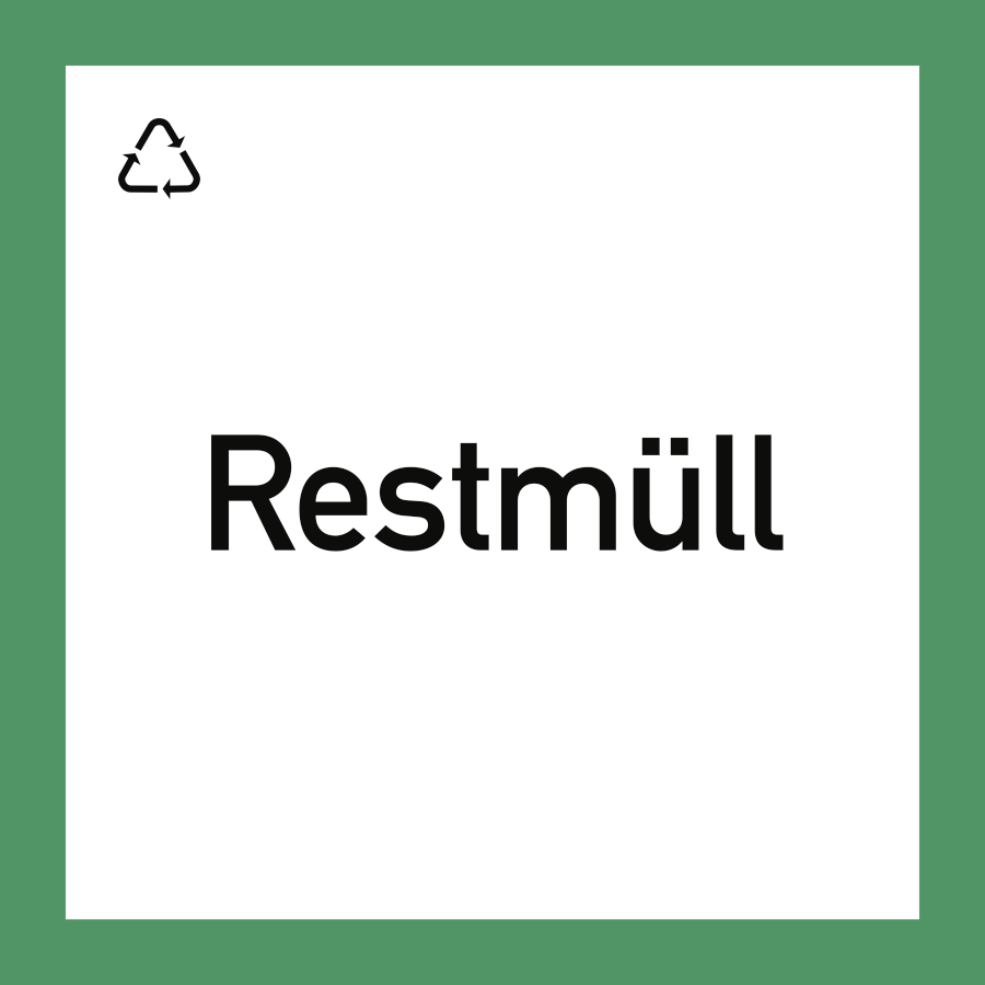 Wertstoffschild "Restmüll", Hinweisschild, 300 × 300 mm, Folie
