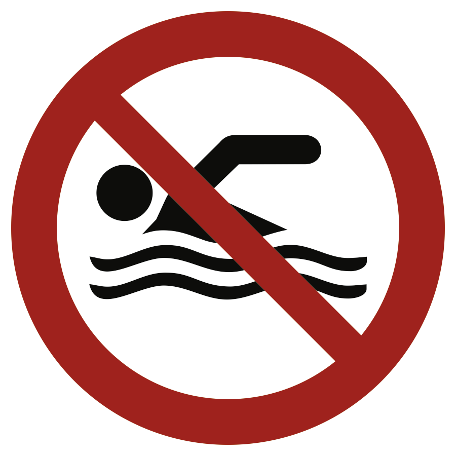 Schwimmen verboten, Verbotszeichen, ISO 20712-1