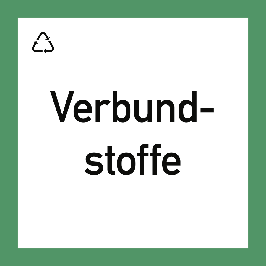 Wertstoffschild "Verbundstoffe", Hinweisschild, 300 × 300 mm, Folie