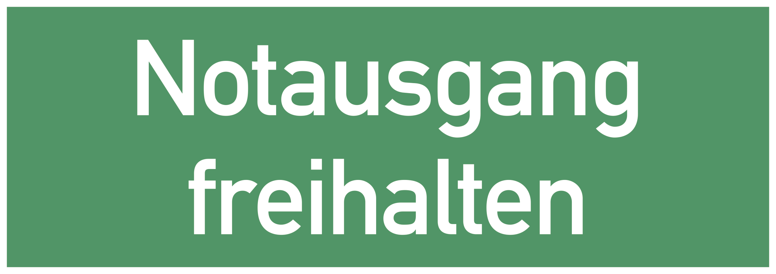 Notausgang freihalten, Rettungszeichen, 297 × 105 mm, Kunststoff, nicht nachleuchtend