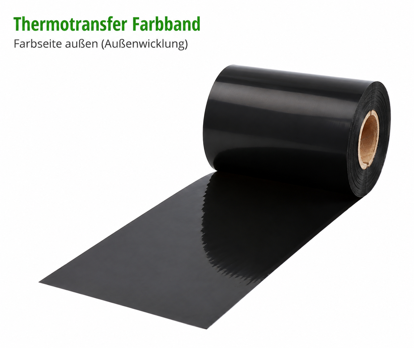 Thermotransfer-Farbband mit Außenwicklung, Farbseite außen