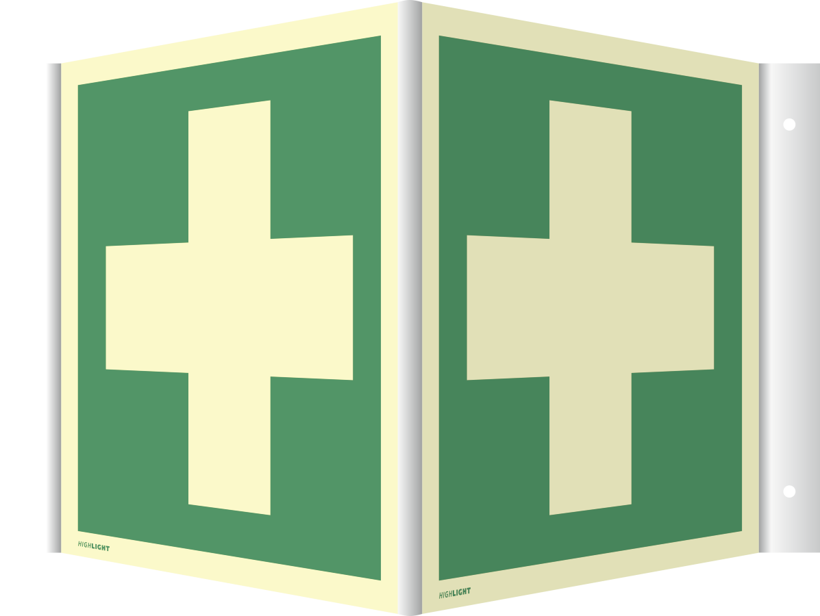 Winkelschild Erste Hilfe, Rettungszeichen, ISO 7010