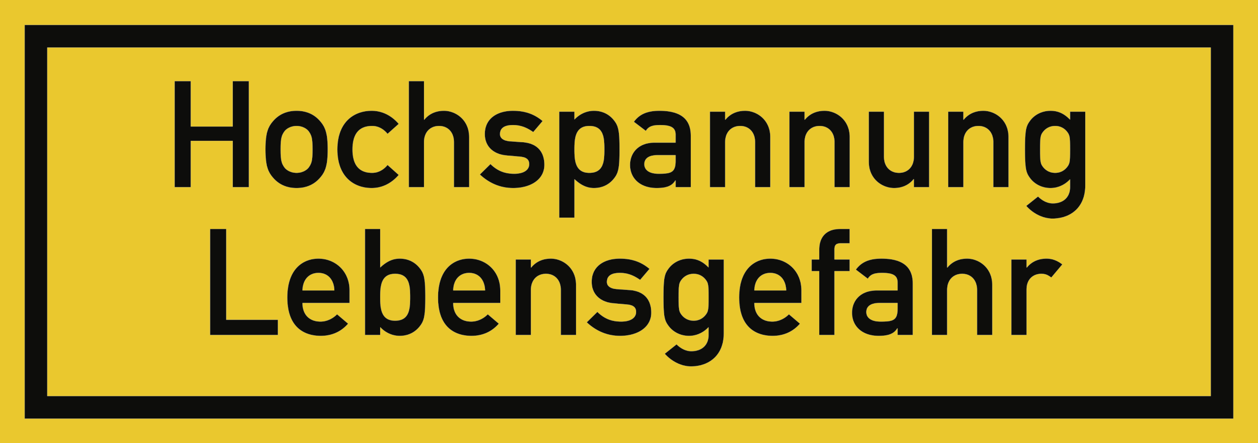 Hochspannung Lebensgefahr, Warnzeichen, 210x74 mm, Kunststoff, Stück