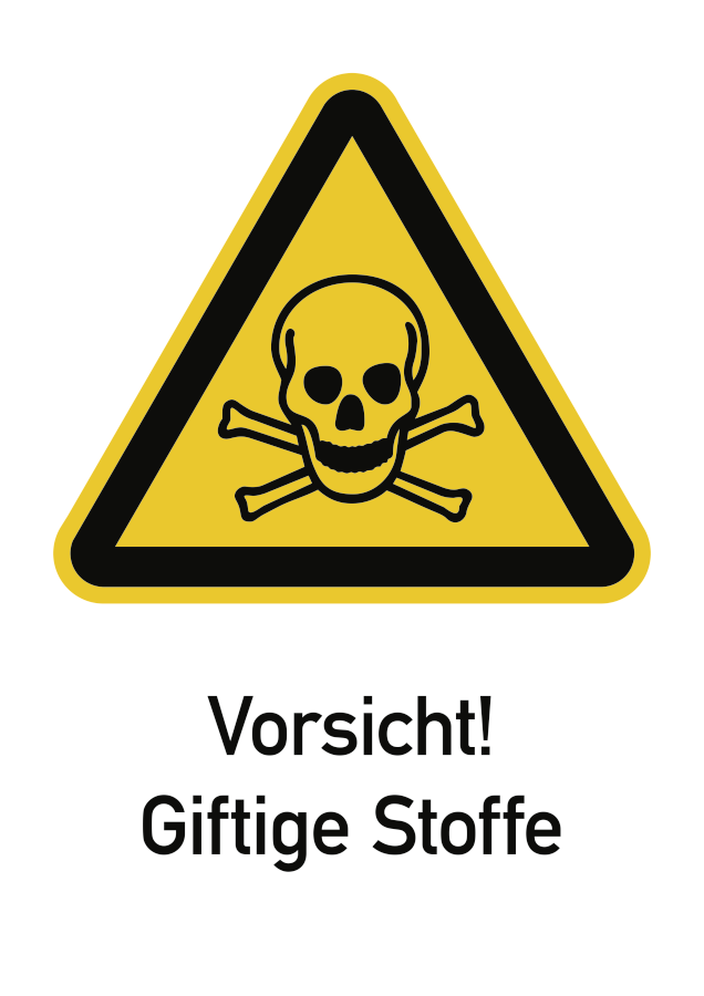 Vorsicht! Giftige Stoffe, Warnzeichen, ISO 7010, 262x371 mm, Alu 0,6 mm, Stück