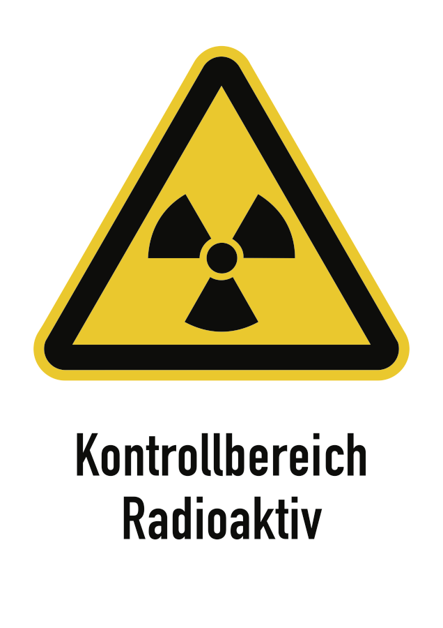 Kontrollbereich Radioaktiv, Warnzeichen, ISO 7010