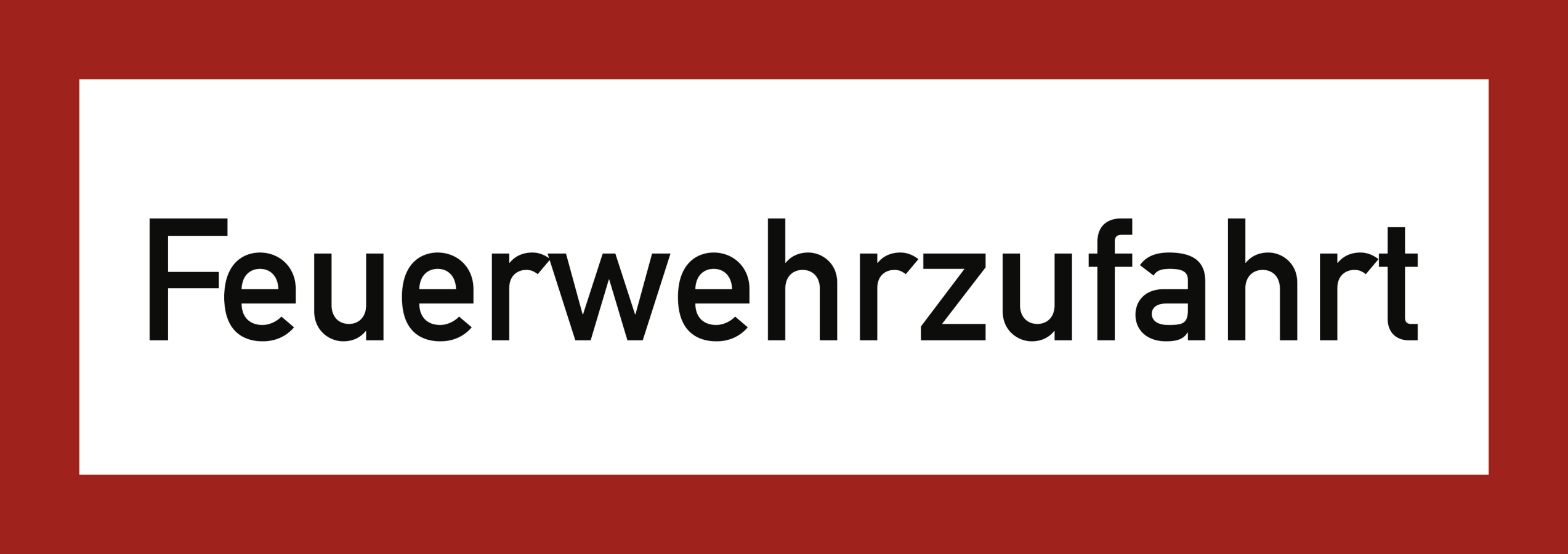 Feuerwehrzufahrt, Brandschutzzeichen, DIN 4066, 297x105 mm, Alu 0,6 mm, Stück, Nicht reflektierend
