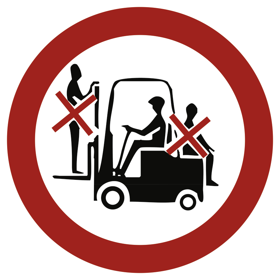 Mitfahren verboten, Verbotszeichen