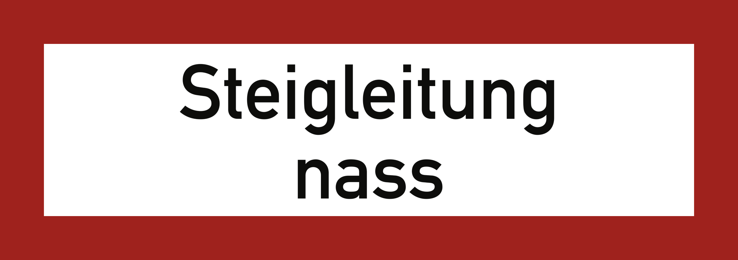 Steigleitung nass, Brandschutzzeichen, DIN 4066