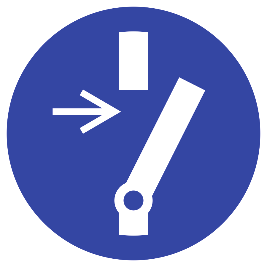 Vor Wartung oder Reparatur freischalten, Gebotszeichen, ISO 7010, Ø 20 mm