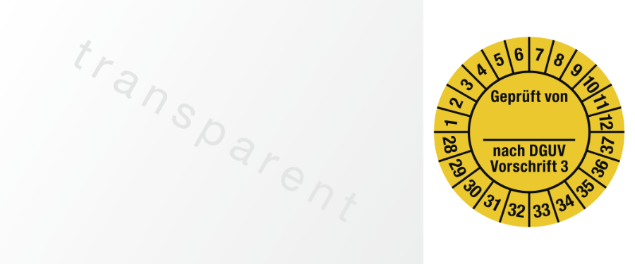 Kabelprüfplakette Geprüft von nach DGUV Vorschrift 3, 2028 - 2037, 25x60 mm, Folie