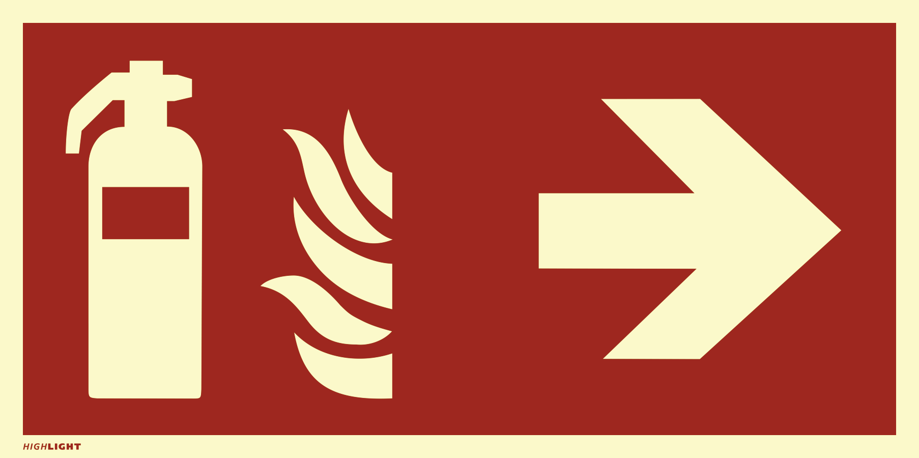 Feuerlöscher rechts, Brandschutzzeichen, ISO 7010