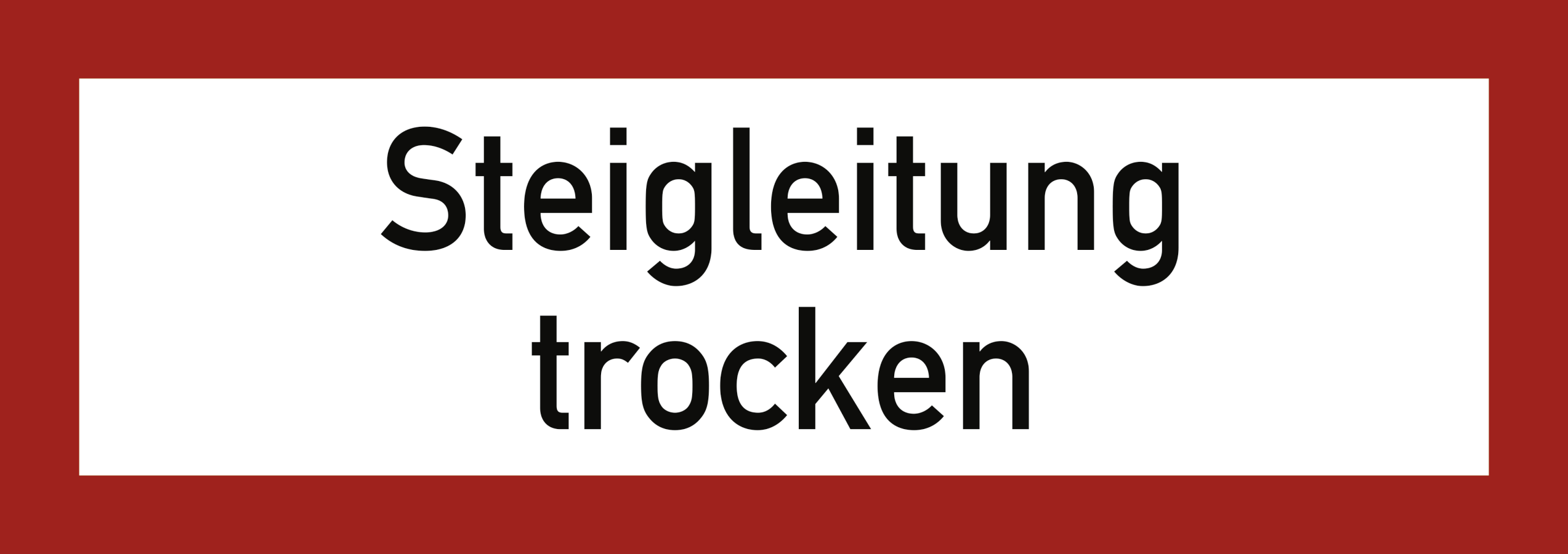 Steigleitung trocken, Brandschutzzeichen, DIN 4066, 297x105 mm, Folie, Stück