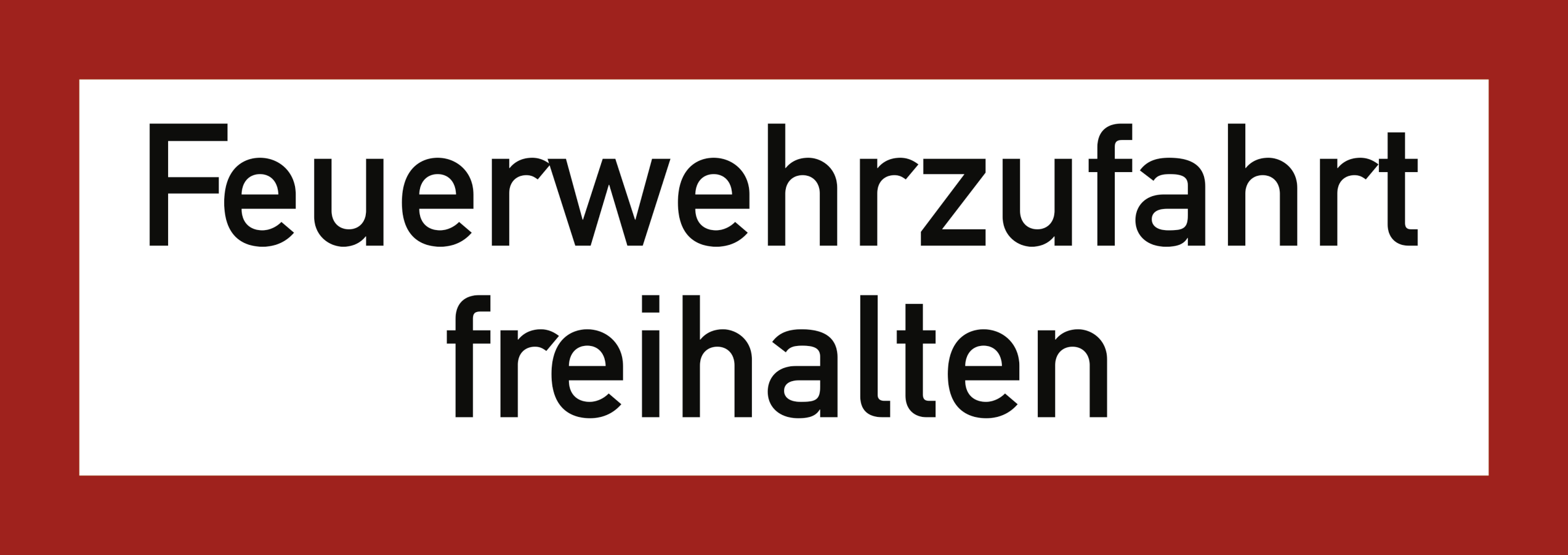 Feuerwehrzufahrt freihalten, Brandschutzzeichen, DIN 4066, 594x210 mm, Alu 1,8 mm, Stück, Nicht reflektierend