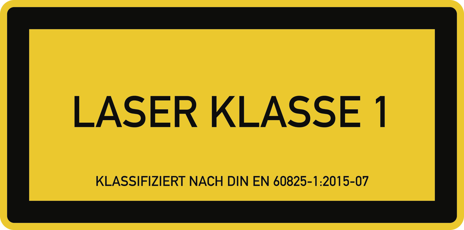 LASER KLASSE 1. Warnzeichen, DIN EN 60825-1, 52x26 mm, Folie, 10 Stück/Bogen