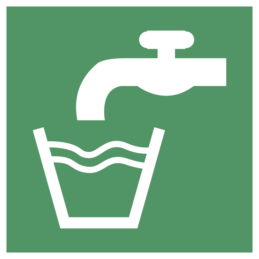 Trinkwasser, Rettungszeichen, ISO 7010 E015, 200 × 200 mm, Folie